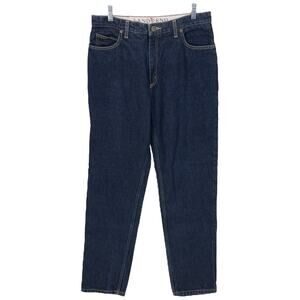 LAND'S END Women's TAPERED LEG Jeans RELAXED FIT Dark Wash Size 12